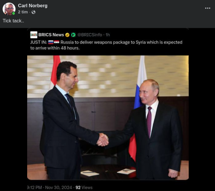 Rysk Snabbleverans Till Syrien