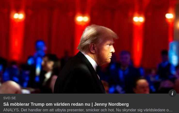 Trumps Världsommöblering Genom Jenny I SvD