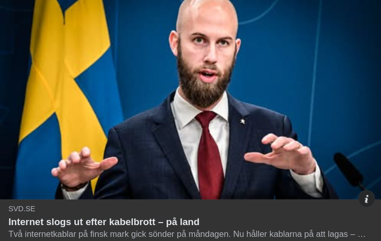 Finskt Kabelbrott & Svenskt Sabotageutredningspåstående