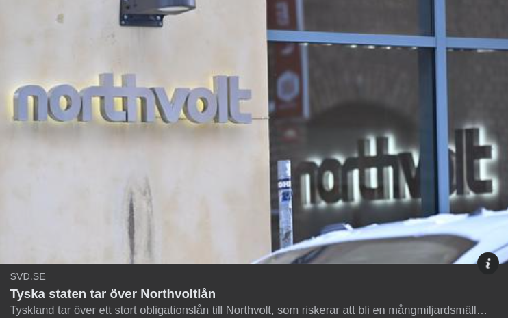 Tyska Staten Övertar Northvoltlån