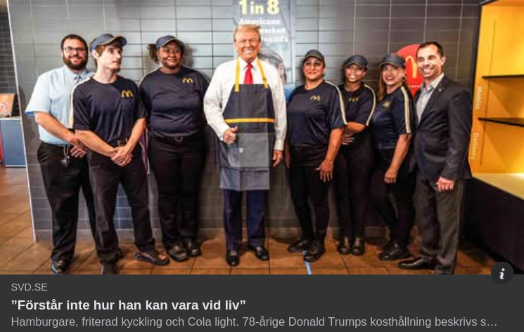 Trumps Matvanor I SvD