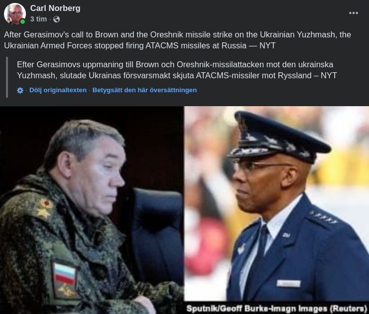 Inga ATACMS-Missiler Efter Telefonsamtal & Oreshnik-Attack