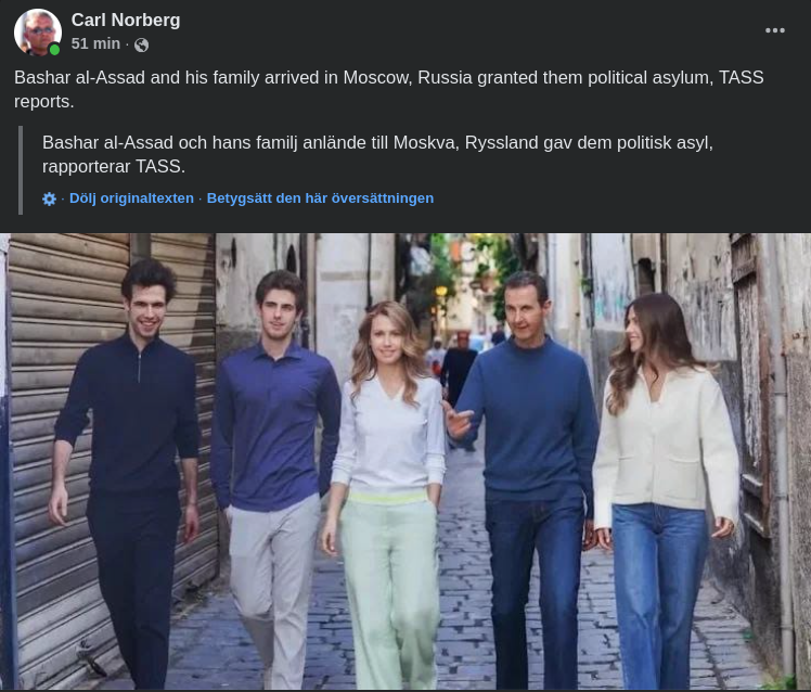 Assad Med Familj I Ryssland