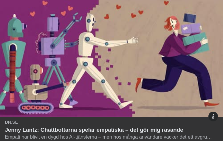 Jenny Rasande På Empatiska Chattbottar I DN