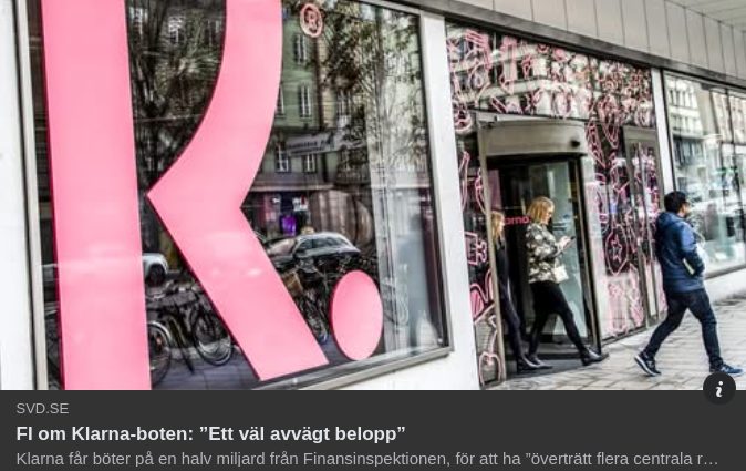 Väl Avvägt Bötesbelopp Enligt Klarna..