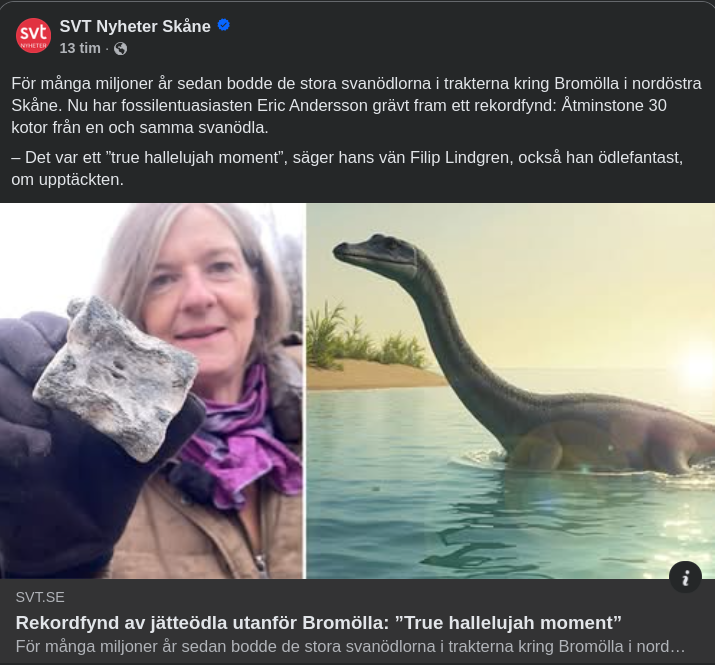 Fossilt Dinosauriefynd I Skåne