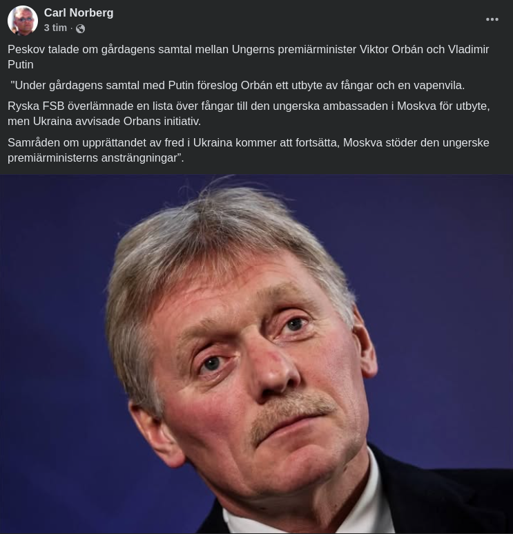 Ryskt Stöd För Orbáns Fredsinitiativ