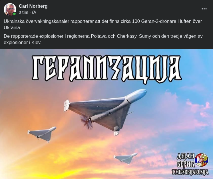 Rapporterade Drönare I Ukraina