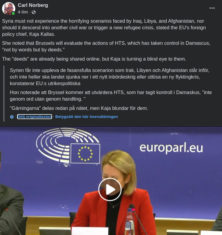 EU-Kaja Om Situationen I Syrien