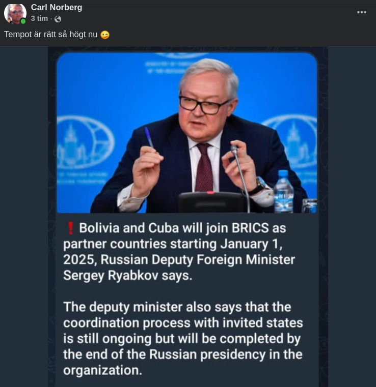 Bolivia & Kuba Partnerländer Med BRICS Från 2025 01 01