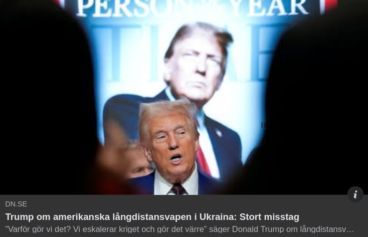 Trump Anser Långdistansvapen Mot Ryssland Ett Misstag I DN