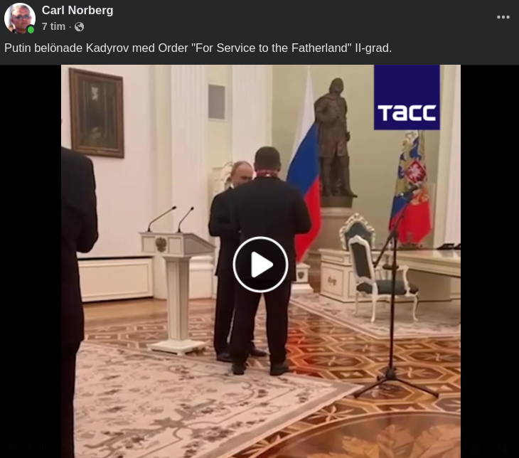 Putin Utmärker Kadyrov