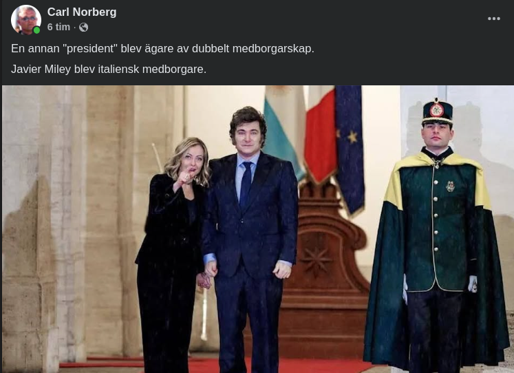 Javier Miley Numera Även Italiensk Medborgare