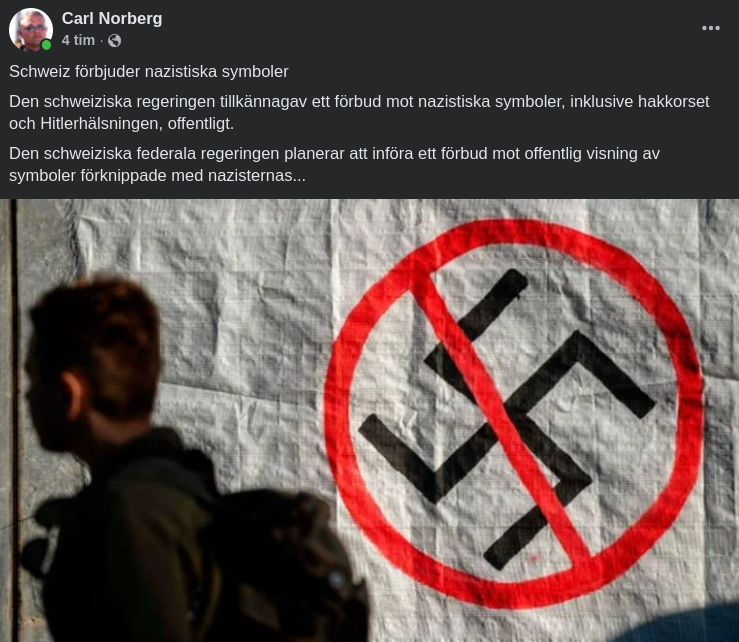Schweiz Förbjuder Offentliga Nazistsymboler