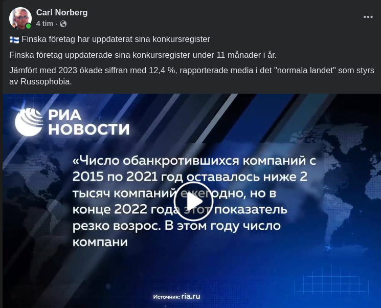 Finska Konkurser Ökar 12%