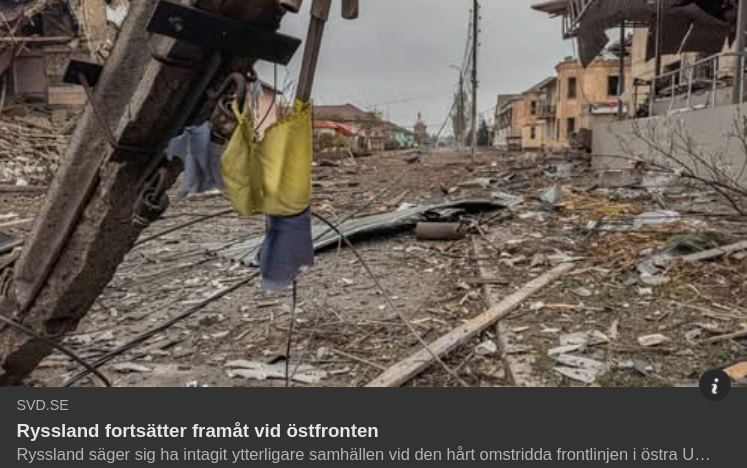 Rysk Fortsatt På Frontframmarsch I SvD