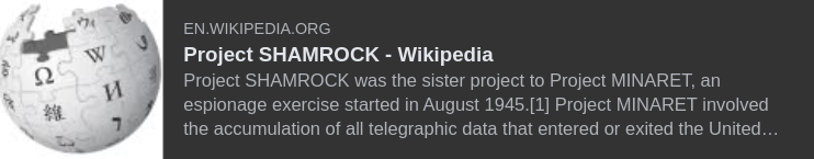 Projekt SHAMROCK - Spionageövning