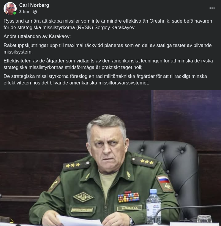 Uttalanden Från RVSN:s Bfh Karakayev