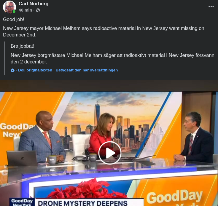 Radioaktivt Material I New Jersey Försvunnet 2:e December