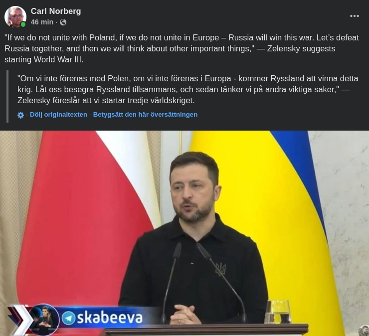 Zelensky Vill Besegra Ryssland Tillsammans