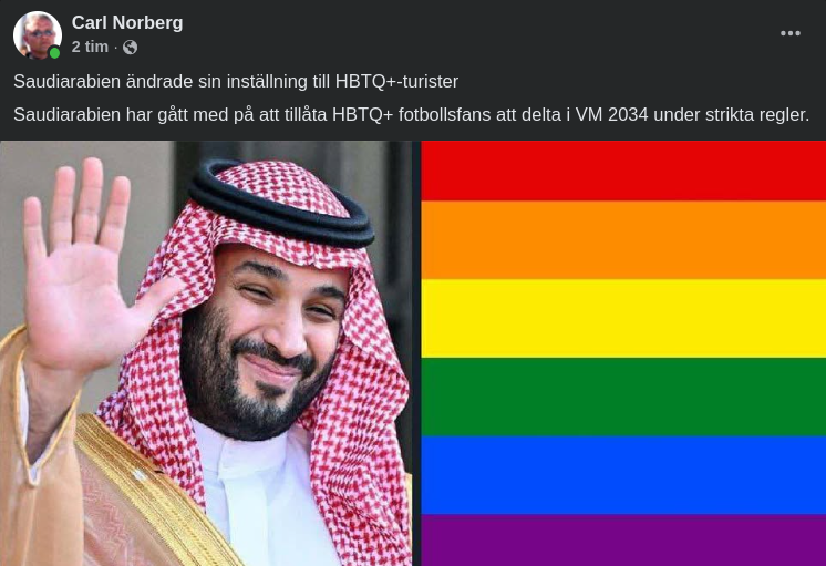 Regnbågsvälkomnande Saudiarabien