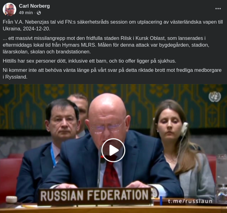 Ryskt Svar Inom Kort På Rilsk-Attack Utlovat