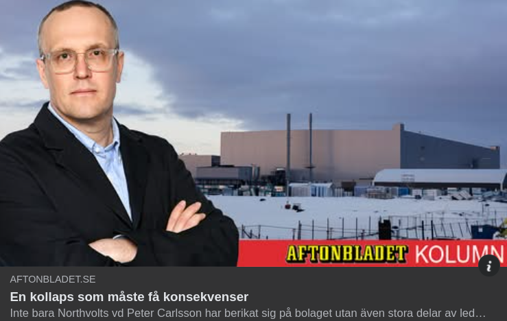 Nödvändigt Med Konsekvenser Av Northvolt-Kollaps
