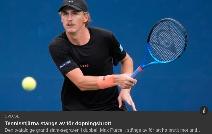 Tennisstjärna Dopingavstängd