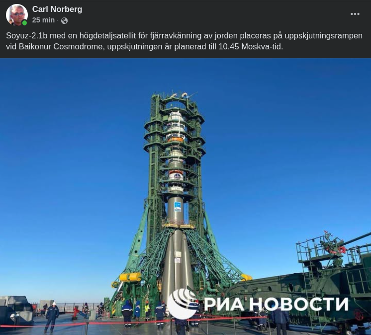 Soyuz-2.1b Med Högdetaljsattelit