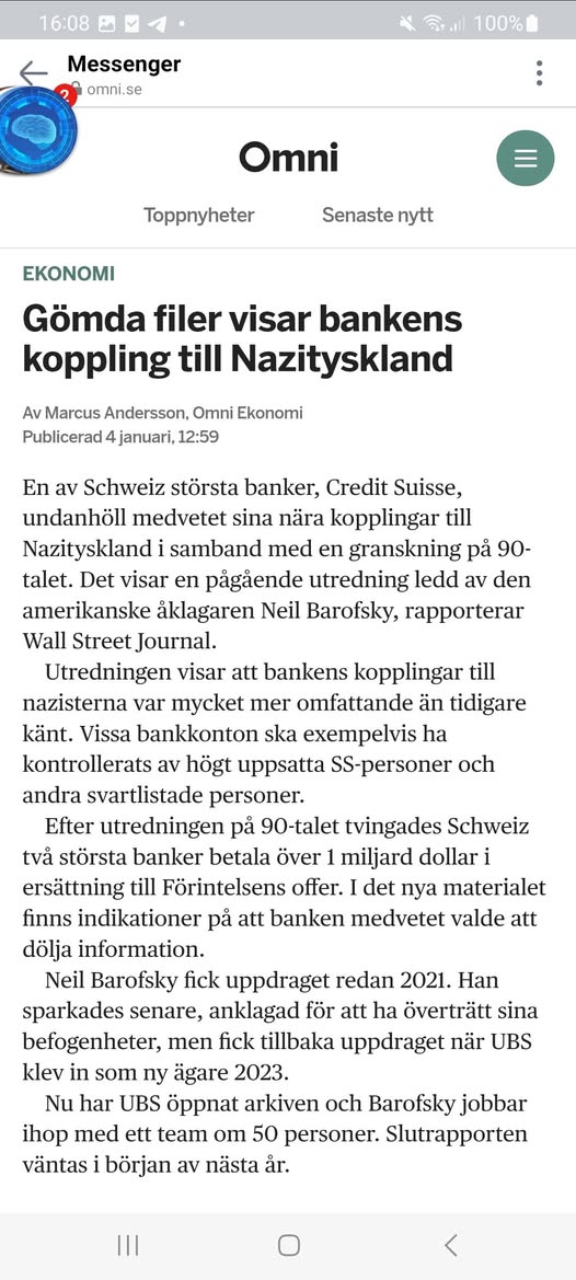 Credite Suisse & Nazitysklandskopplingar