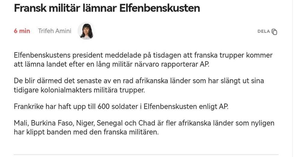 Fransk Militär Lämnar Elfenbenskusten