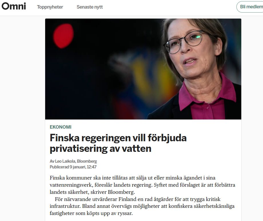 Inget Privatiserat Finskt Vatten