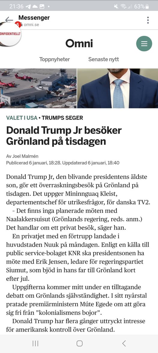 Trump Jr. Besöker Grönland Imorgon