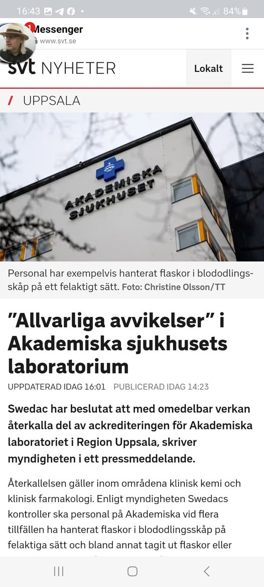 Allvarliga Avvikelser I Akademiska Sjukhusets Laboratorium