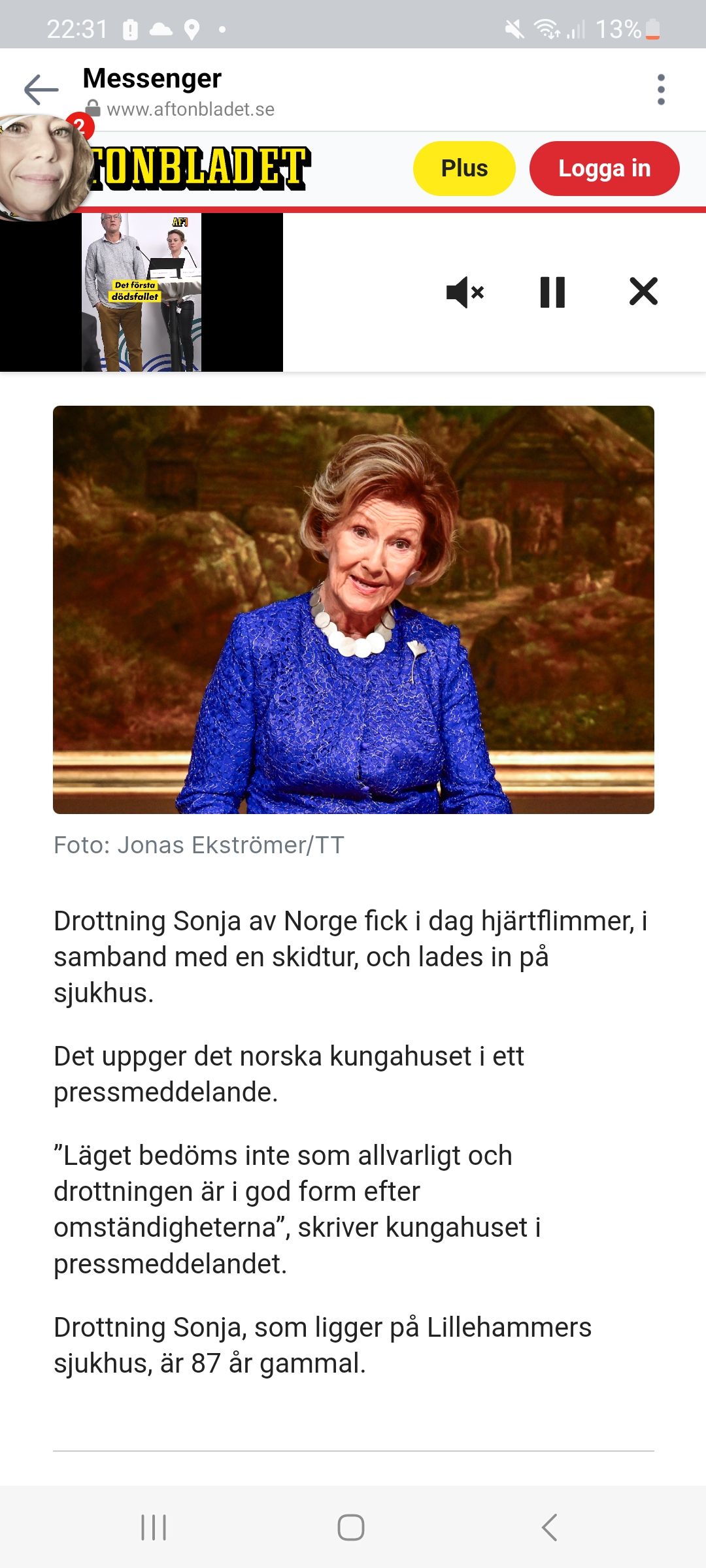 Hjärtflimmer För Drottning Sonja