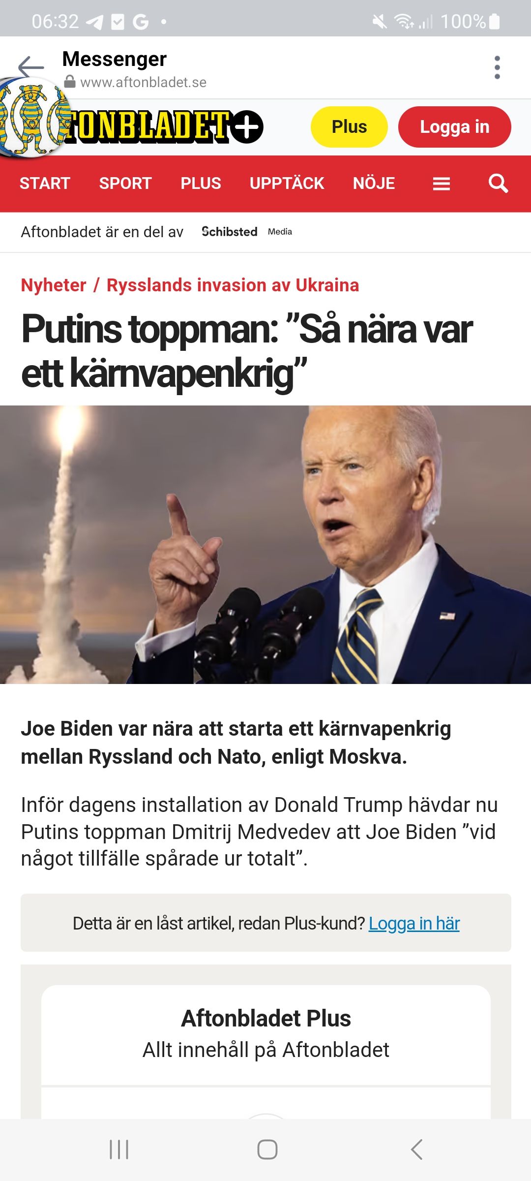 Nära Kärnvapenkrig I Aftonslasket