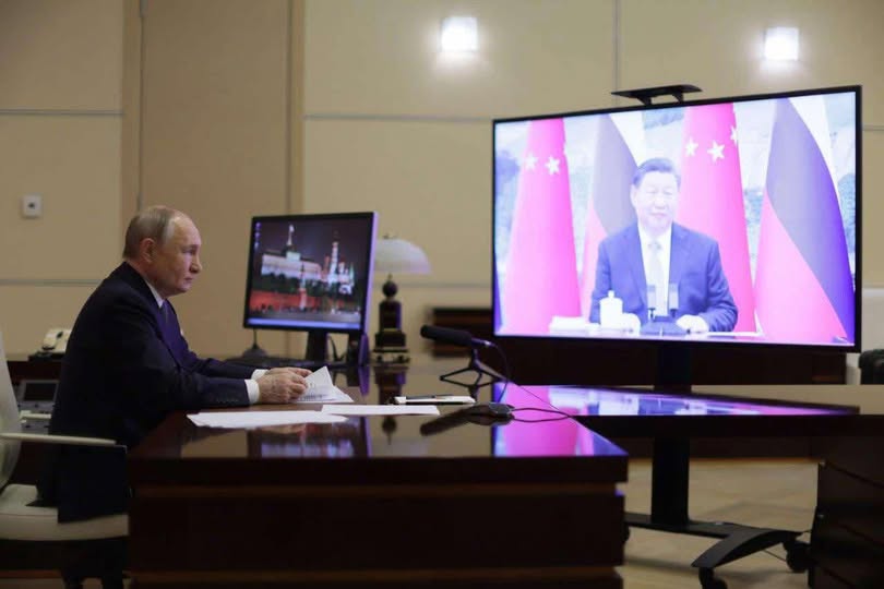 Videokonferens Mellan Putin & Xi