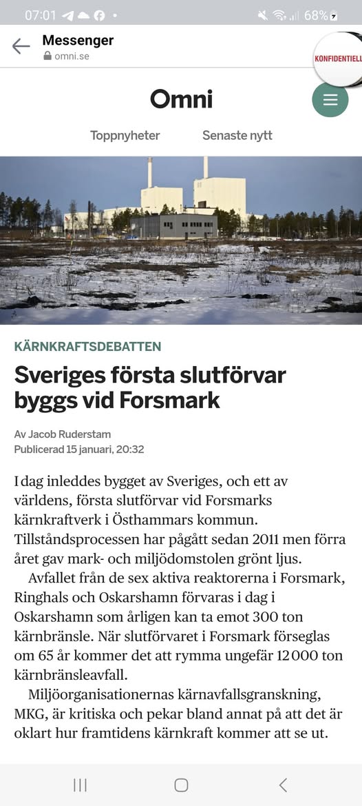 Svenskt Slutförvar Påbörjat