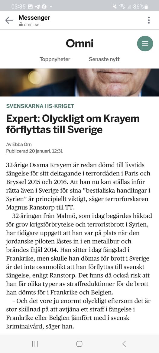 Olycklig Svensk Straffreduktionsrisk Med Ranstorp