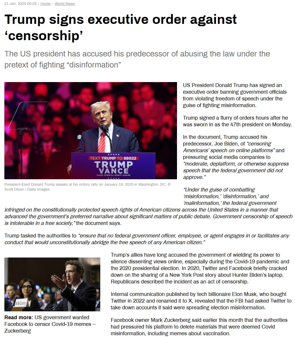 Exekutiv Order Mot Censur