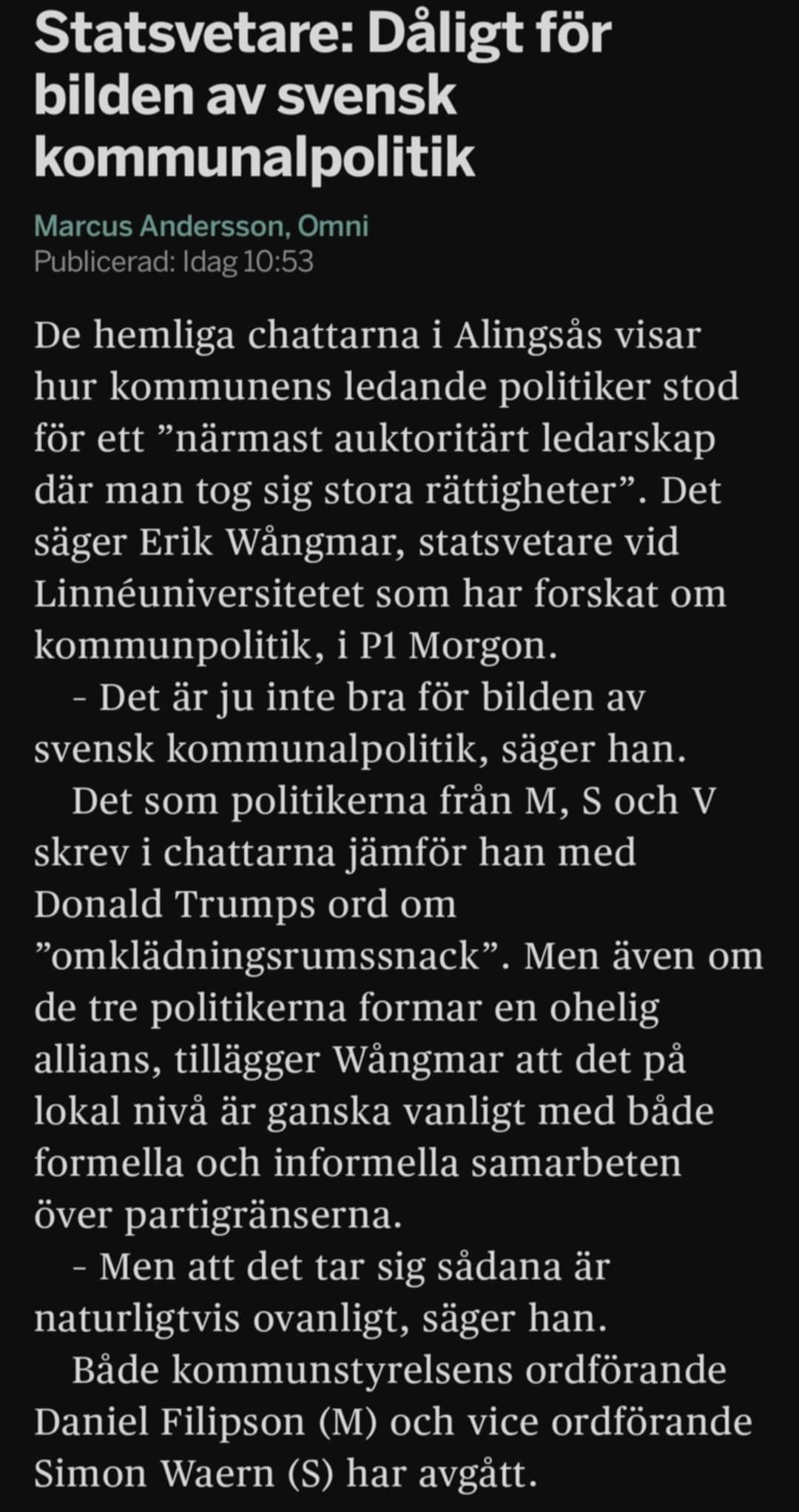 Dåligt För Kommunalpolitikbilden