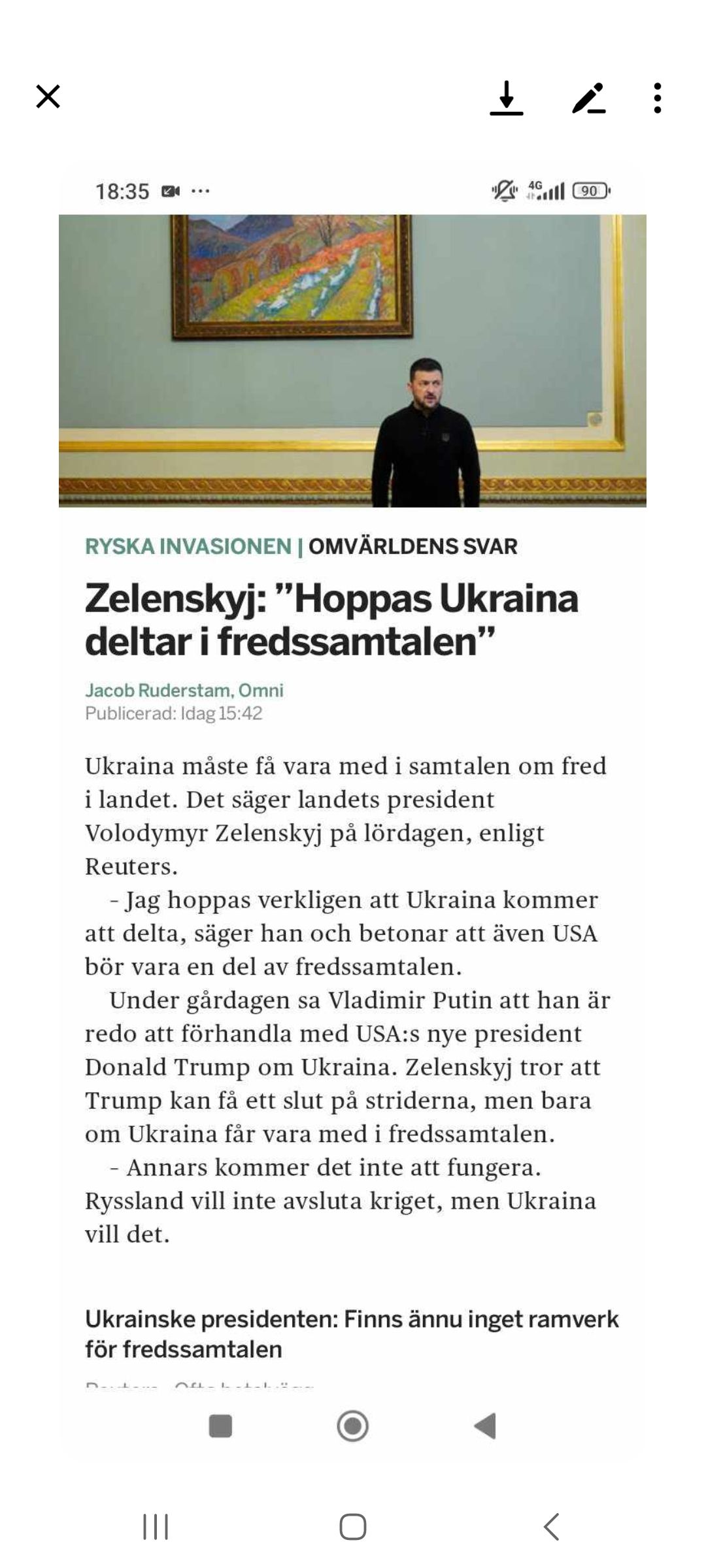 Zelensky Hoppas Ukraina Deltar I Fredssamtal..