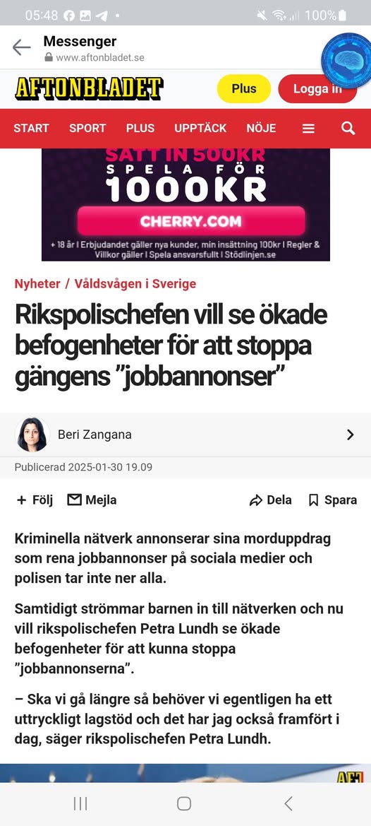 Rikspolischefen Vill Se ökade Befogenheter