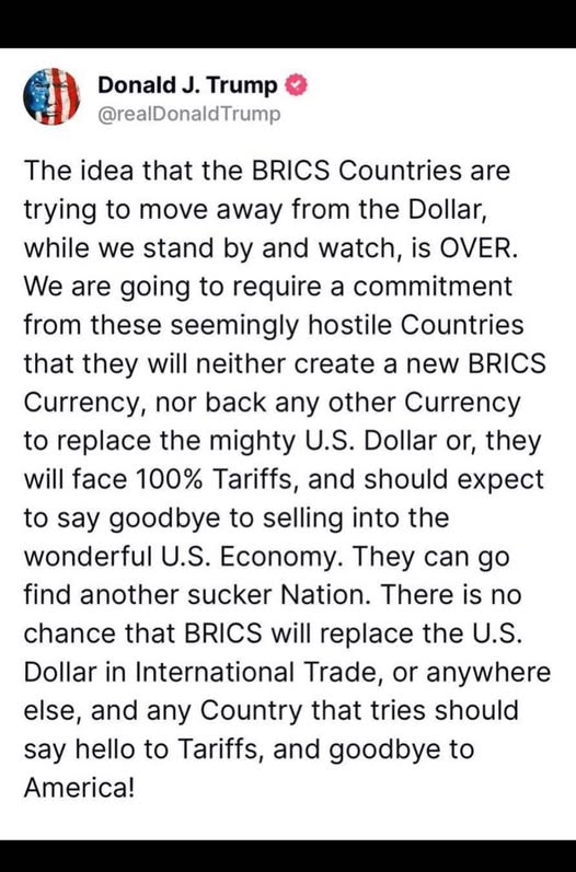 Trump, BRICS  & Dollarn