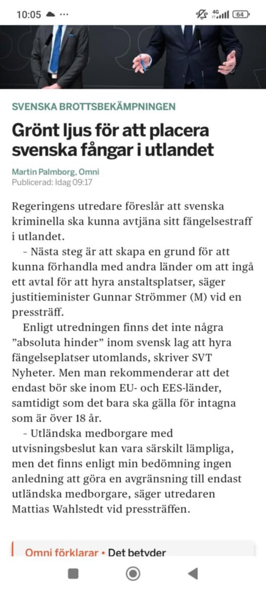 Inga Hinder För Fångplacering Utomlands