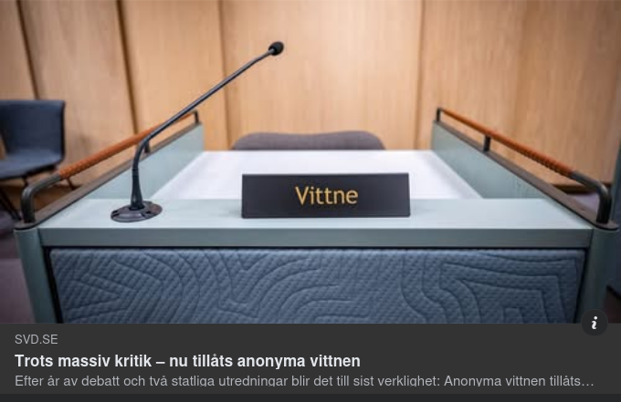 Anonymt I Svenska Domstolar