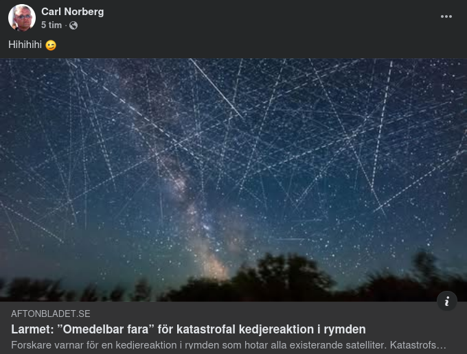 Omedelbar & Allomfattande Satellitkedjereaktionskatastrofvarning