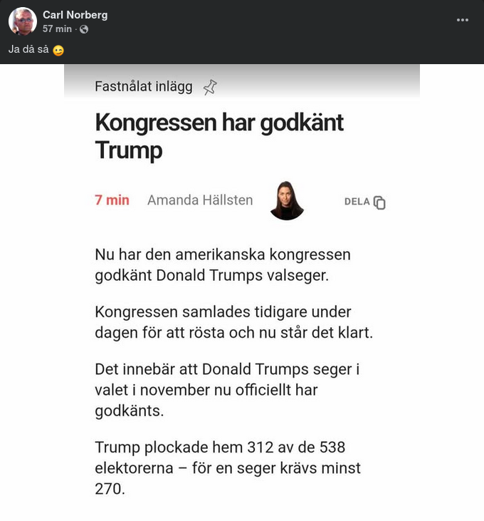 Valet Godkänt I Kongressen