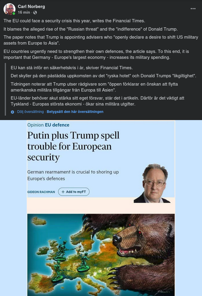 Möjligt Kommande Säkerhetskris För EU I Financial Times