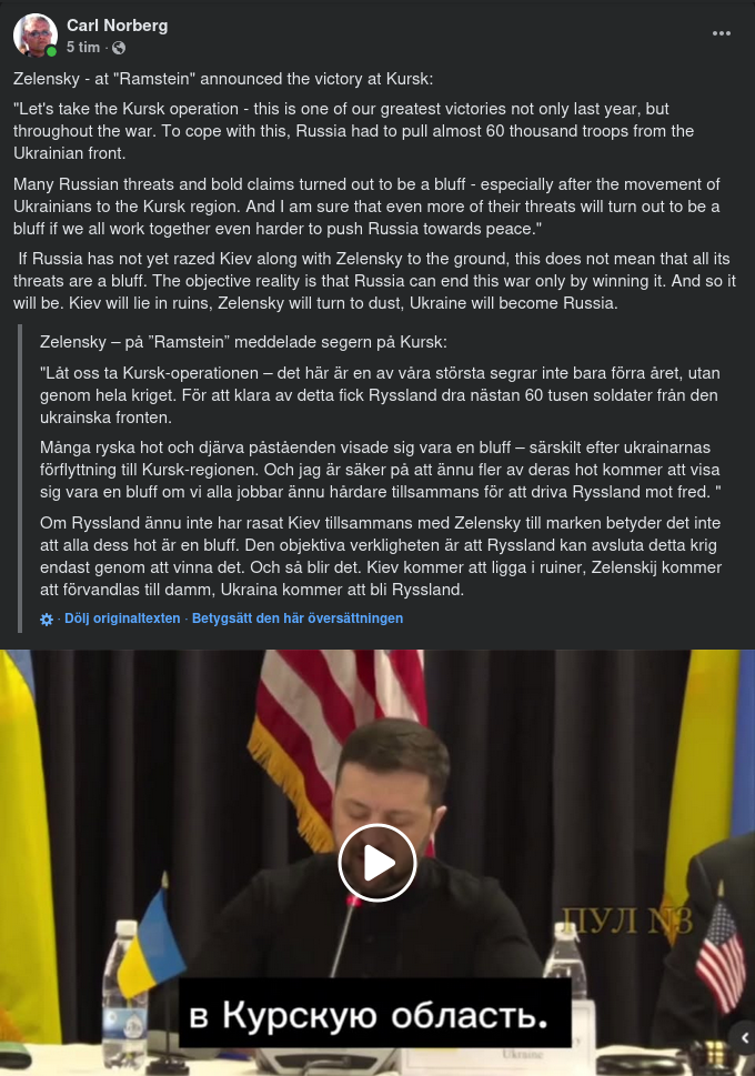Kommenterad Zelensky-Kommentar